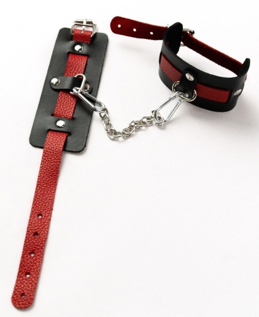 Черные оковы с красным декором и заклепками - Crazy Handmade - купить с доставкой в Ярославле