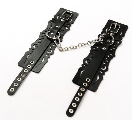 Узорчатые кожаные оковы с регулируемыми ремешками - Crazy Handmade - купить с доставкой в Ярославле