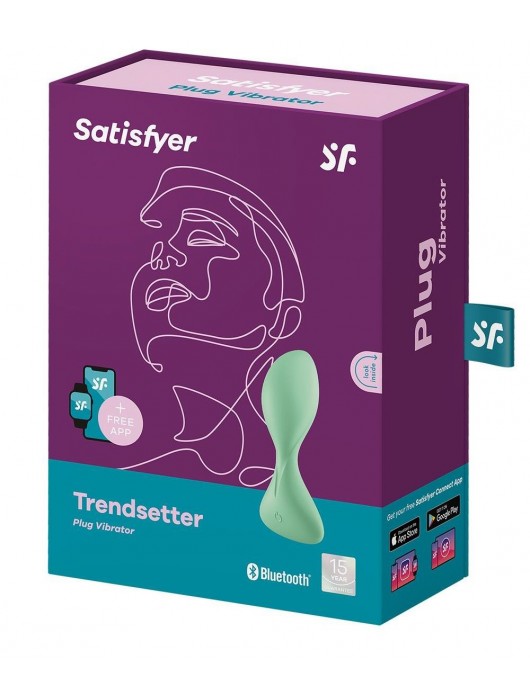 Зеленая анальная втулка с вибрацией Satisfyer Trendsetter - Satisfyer