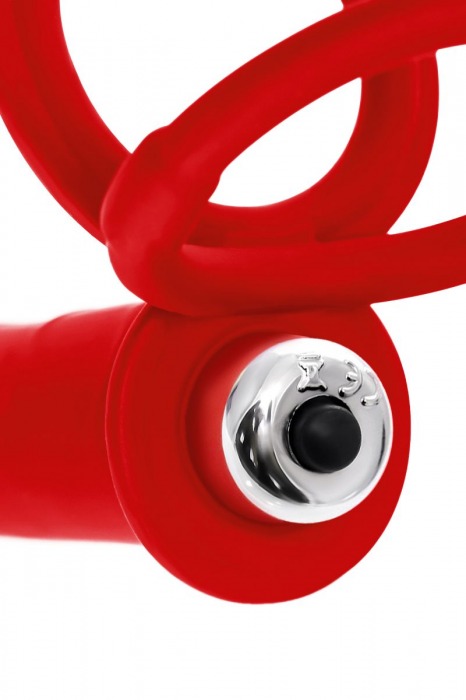 Красная насадка на пенис для двойного проникновения - 19 см. - ToyFa - купить с доставкой в Ярославле