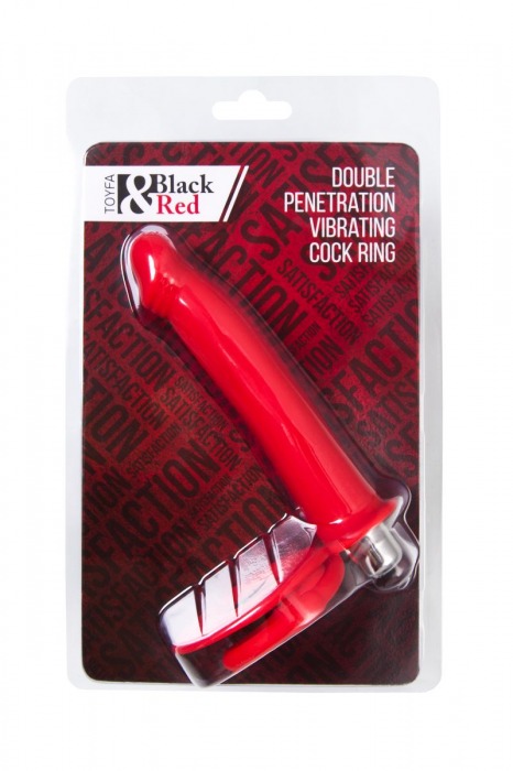 Красная насадка на пенис для двойного проникновения - 19 см. - ToyFa - купить с доставкой в Ярославле