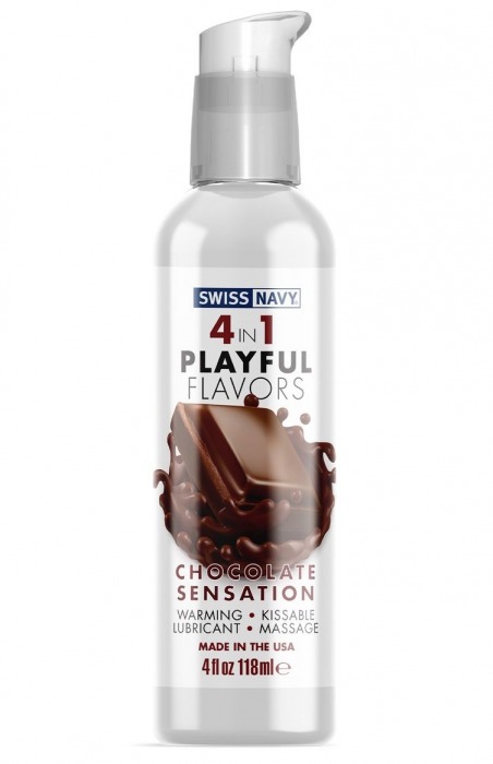 Массажный гель 4-в-1 Chocolate Sensation с ароматом шоколада - 118 мл. - Swiss navy - купить с доставкой в Ярославле