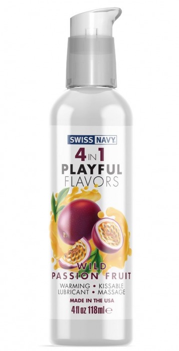 Массажный гель 4-в-1 Wild Passion Fruit с ароматом маракуйи - 118 мл. - Swiss navy - купить с доставкой в Ярославле
