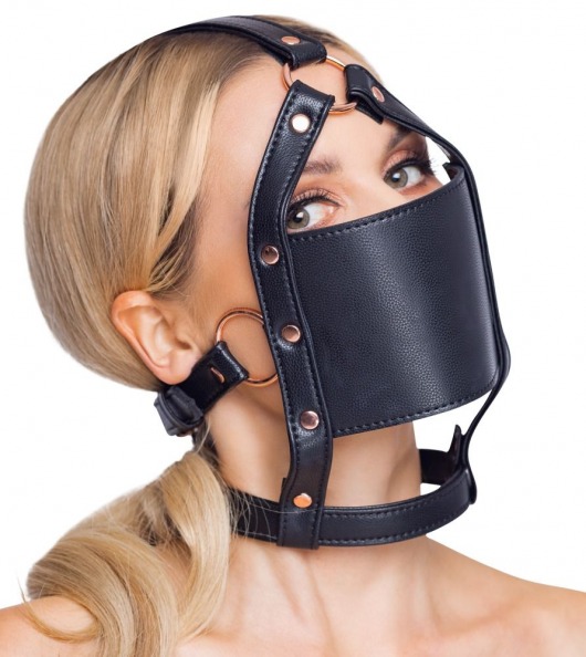 Черный намордник с кляпом-шаром Head Harness With A Gag - Orion - купить с доставкой в Ярославле