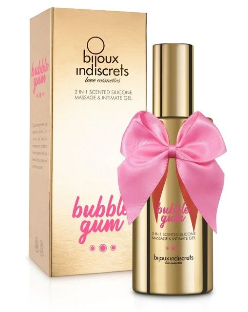 Гель с ароматом жвачки Bubblegum 2-in-1 Scented Silicone Massage And Intimate Gel - 100 мл. - Bijoux Indiscrets - купить с доставкой в Ярославле