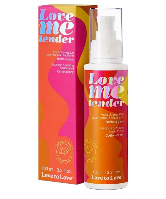 Съедобное согревающее массажное масло Love Me Tender Cotton Candy с ароматом сладкой ваты - 100 мл. - Love to Love - купить с доставкой в Ярославле