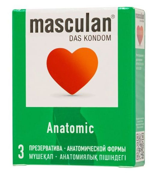 Презервативы анатомической формы Masculan Anatomic - 3 шт. - Masculan - купить с доставкой в Ярославле