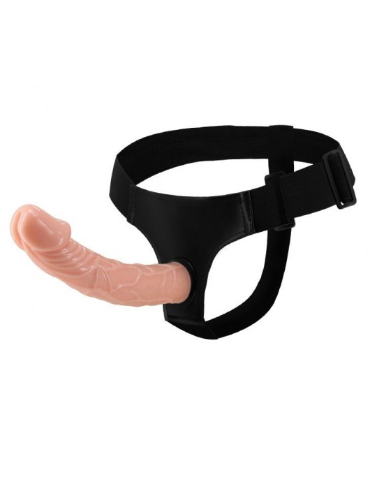 Гладкий фаллоимитатор с крупной головкой на ремешках - 19,7 см. - Baile - купить с доставкой в Ярославле