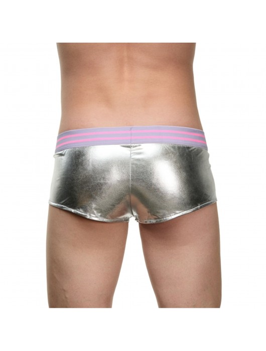 Мужские серебристые трусы-боксеры с широкой резинкой в полоску - La Blinque купить с доставкой