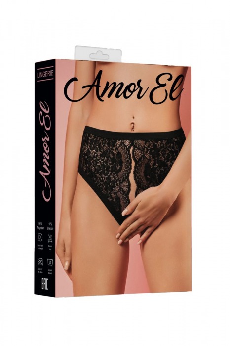 Кружевные трусики с доступом и завышенной посадкой - Amor El купить с доставкой
