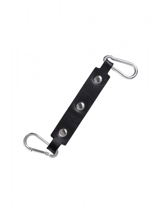 Черные кожаные однослойные оковы с контрастной строчкой - Pecado - купить с доставкой в Ярославле