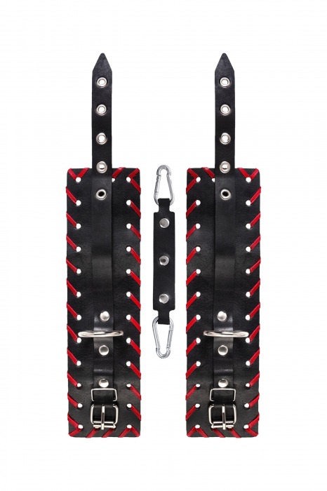 Черно-красные оковы из натуральной кожи - Pecado - купить с доставкой в Ярославле