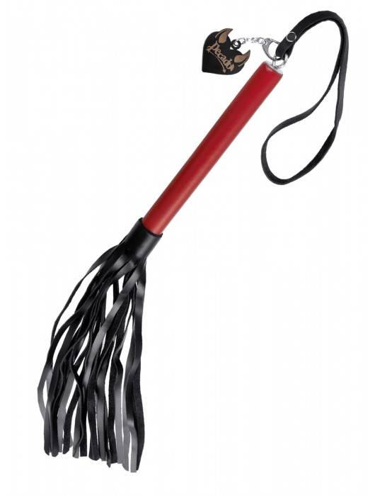 Черно-красная кожаная плеть - 50 см. - Pecado - купить с доставкой в Ярославле