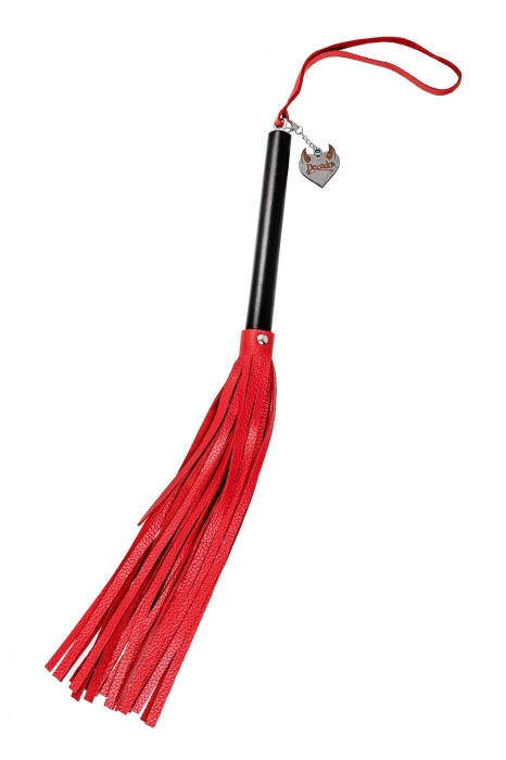 Красно-черная кожаная плеть - 50 см. - Pecado - купить с доставкой в Ярославле