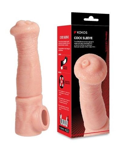 Телесная фантазийная насадка на член Cock Sleeve Size L - KOKOS - в Ярославле купить с доставкой