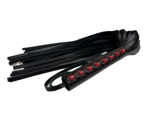 Кожаная плеть Sex Game с красным плетением на рукояти - 57 см. - БДСМ Арсенал - купить с доставкой в Ярославле