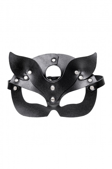 Черная кожаная рельефная маска кошки - Pecado - купить с доставкой в Ярославле