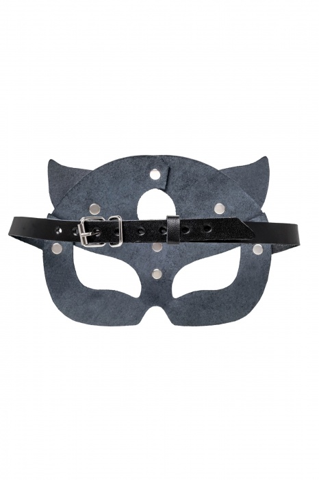 Черная кожаная рельефная маска кошки - Pecado - купить с доставкой в Ярославле