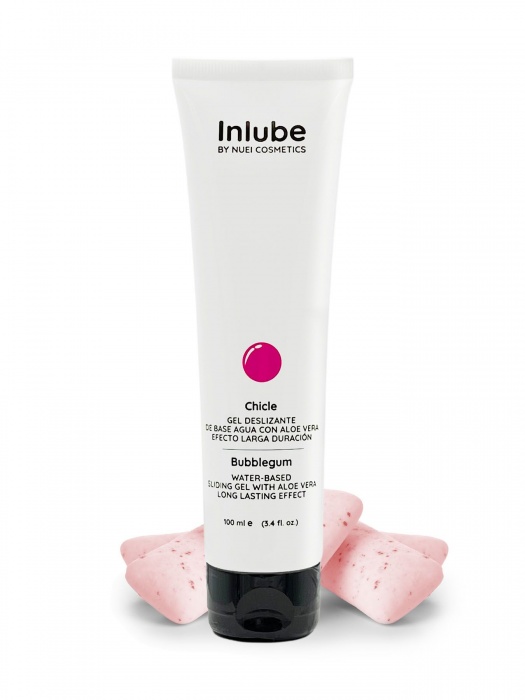 Лубрикант на водной основе Nuei Inlube с алоэ вера и ароматом бабл-гам - 100 мл. - Nuei cosmetics - купить с доставкой в Ярославле