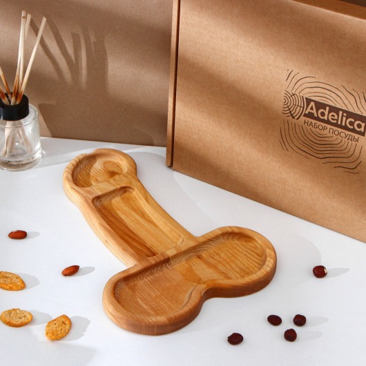 Деревянное блюдо для подачи в форме члена (32,5 х 20 х 1,7 см) - Сима-Ленд - купить с доставкой в Ярославле