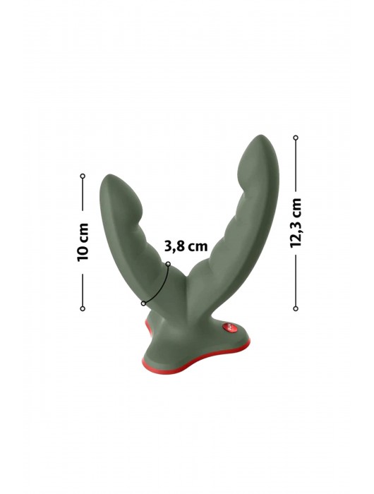 Оливковый двойной фаллоимитатор Ryde - 12,3 см. - Fun Factory