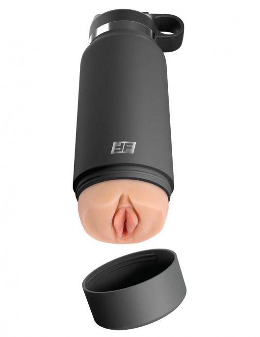 Серый мастурбатор в виде бутылки F*ck Flask - Pipedream - в Ярославле купить с доставкой