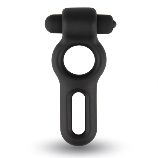 Черное двойное эрекционное виброкольцо Rooster Drake - Velv or - в Ярославле купить с доставкой