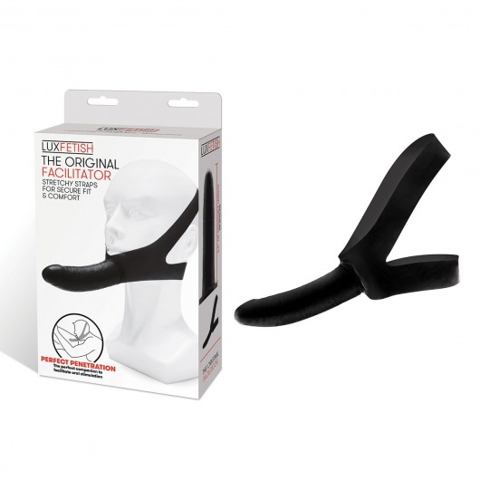 Черный фаллоимитатор с креплением на лицо The Original Facilitator - 14 см. - Lux Fetish - купить с доставкой в Ярославле