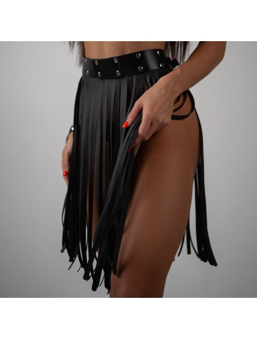 Кожаная бахрома-юбка - Crazy Handmade купить с доставкой