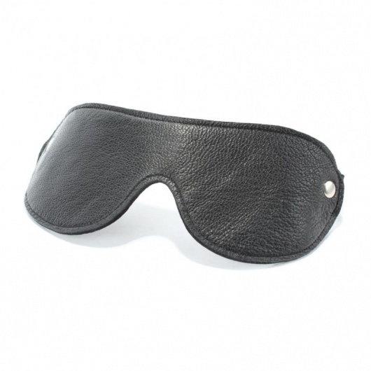 Черная кожаная маска на глаза - БДСМ Арсенал - купить с доставкой в Ярославле
