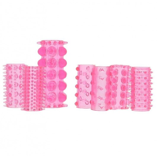 Набор из 7 розовых насадок на пенис ONE-A-DAY PENIS SLEEVES PINK - Seven Creations - в Ярославле купить с доставкой