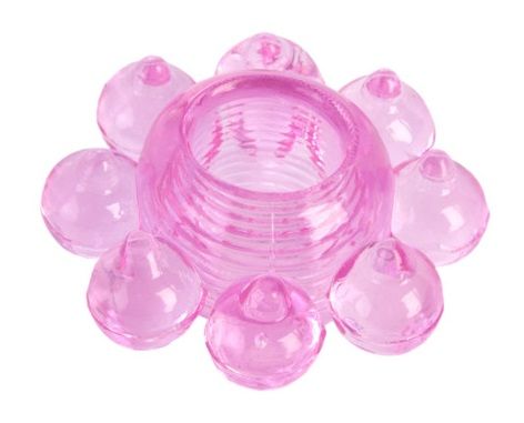 Розовое гелевое эрекционное кольцо-цветок - Toyfa Basic - в Ярославле купить с доставкой