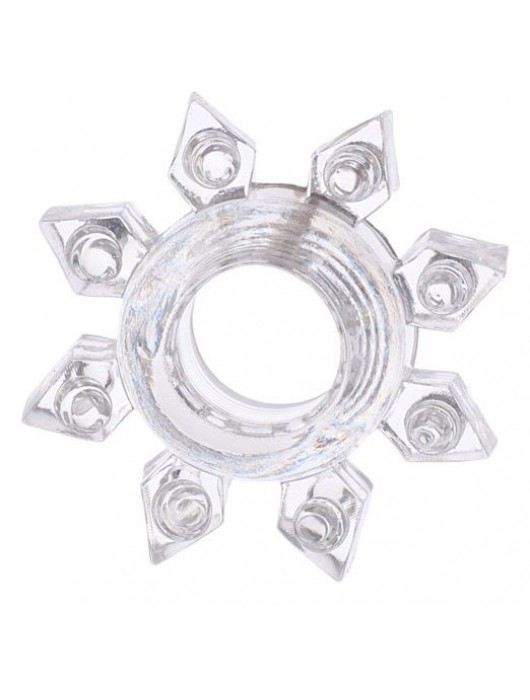 Прозрачное гелевое эрекционное кольцо-звезда - Toyfa Basic - в Ярославле купить с доставкой