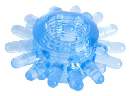 Голубая гелевая насадка с шипиками - Toyfa Basic - в Ярославле купить с доставкой