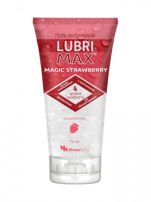 Интимный гель-смазка на водной основе Lubrimax Magic Strawberry - 75 мл. - ИнтелБИО - купить с доставкой в Ярославле