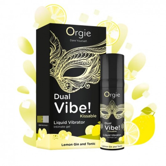 Съедобный жидкий вибратор Dual Vibe! со вкусом лимонного джина с тоником - 15 мл. - ORGIE - купить с доставкой в Ярославле