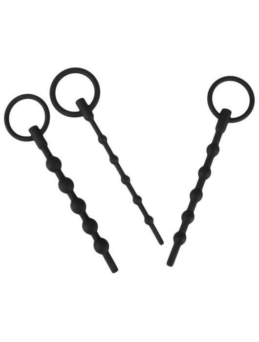 Набор из 3 черных силиконовых уретральных стимуляторов Training Set - Orion - купить с доставкой в Ярославле