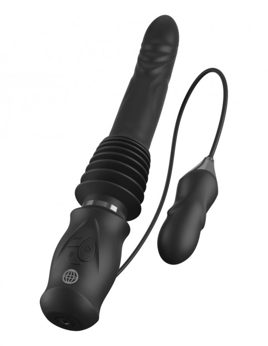 Черный автоматический вибромассажер с вибропулей Ultimate Silicone Thruster - Pipedream - купить с доставкой в Ярославле