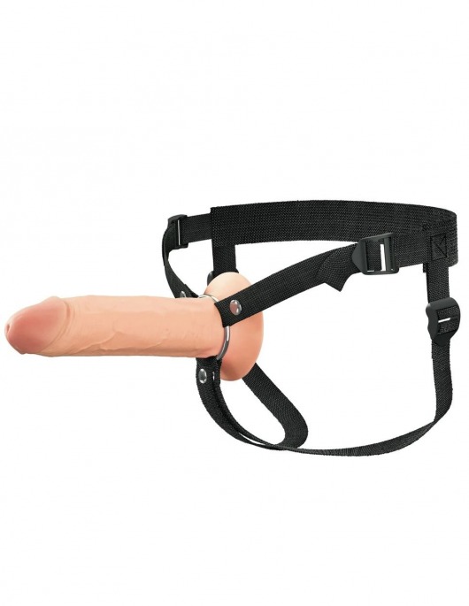 Полый страпон на ремнях 8’’ Hollow Silicone Strap-on - Pipedream - купить с доставкой в Ярославле