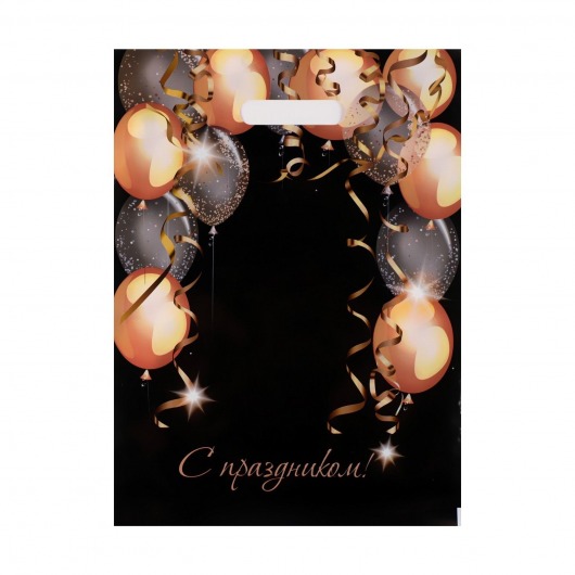 Пакет с вырубной ручкой и принтом в виде шариков (30х40 см) - Сима-Ленд - купить с доставкой в Ярославле