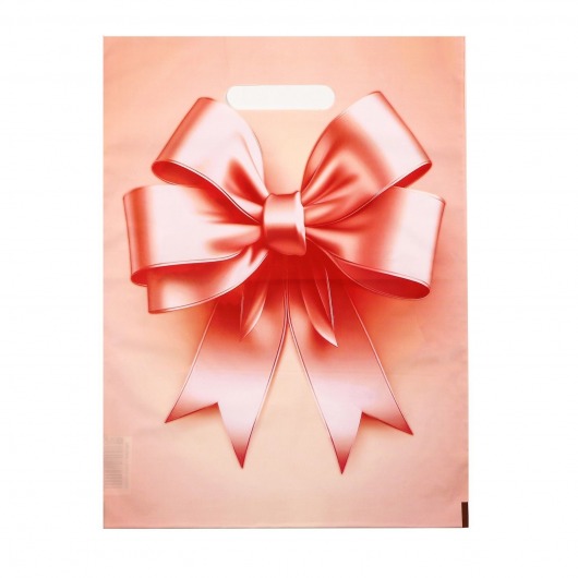 Пакет с принтом в виде банта с вырубной ручкой (30х40 см) - Сима-Ленд - купить с доставкой в Ярославле