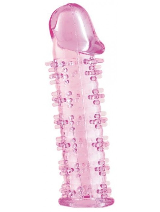 Розовая насадка на пенис с шипами - 12,5 см. - A-toys - в Ярославле купить с доставкой