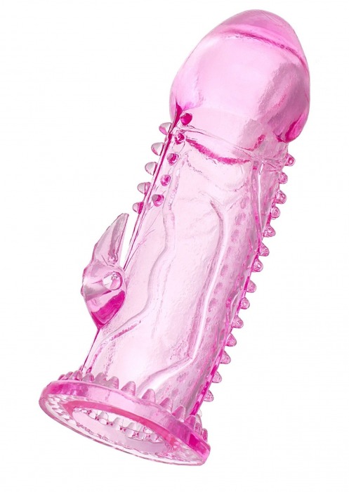 Розовая насадка на пенис с шипиками и коготком - 13,5 см. - A-toys - в Ярославле купить с доставкой