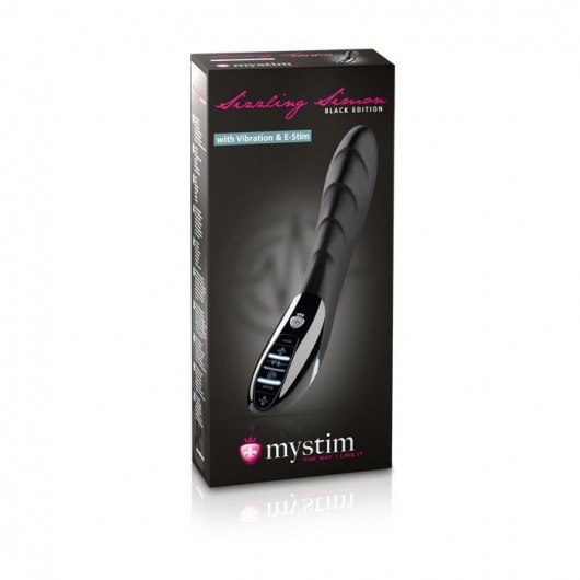 Вибратор с электростимуляцией Sizzling Simon Black Edition - 27 см. - MyStim - купить с доставкой в Ярославле