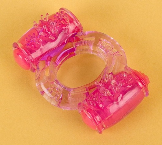 Фиолетовое виброкольцо с двумя вибропульками - Toyfa Basic - в Ярославле купить с доставкой