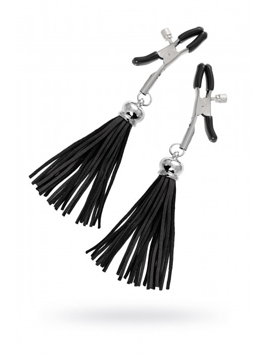 Зажимы на соски «Прищепки» с черными кисточками из замши - Pecado - купить с доставкой в Ярославле