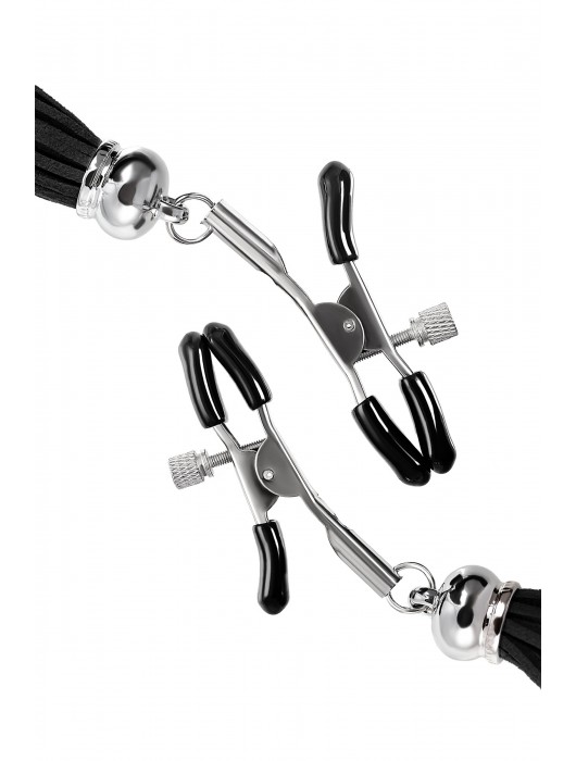 Зажимы на соски «Прищепки» с черными кисточками из замши - Pecado - купить с доставкой в Ярославле