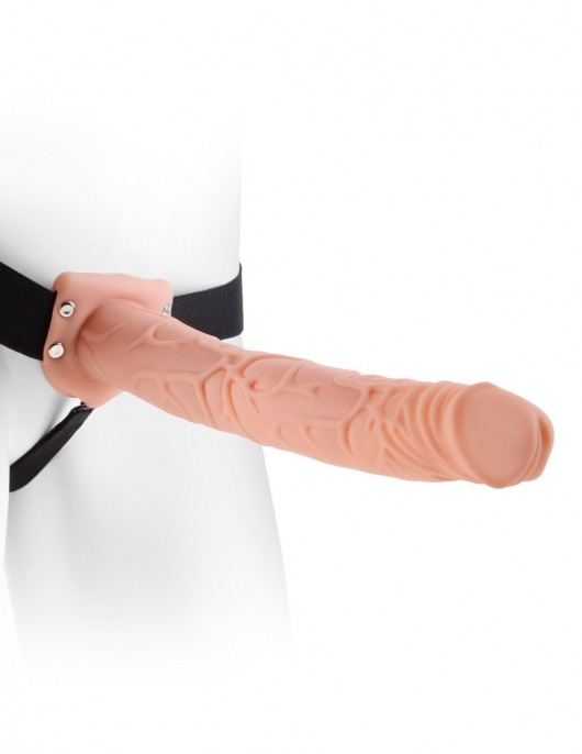 Фаллопротез телесного цвета Hollow Strap-On - 29 см. - Pipedream - купить с доставкой в Ярославле