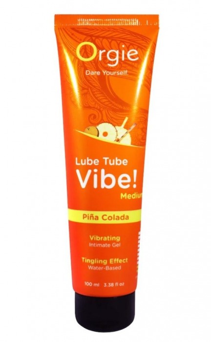 Гель с эффектом вибрации Lube Tube Vibe Medium Pina Colada - 100 мл. - ORGIE - купить с доставкой в Ярославле