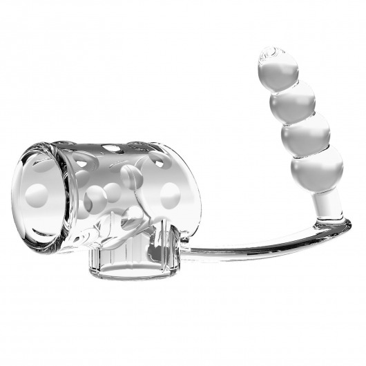 Прозрачная насадка на пенис и мошонку с анальным стимулятором Rilley - Baile - в Ярославле купить с доставкой